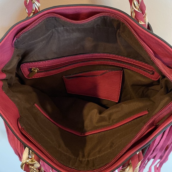 Mauve Purse with Fringe - Picture 4 of 6